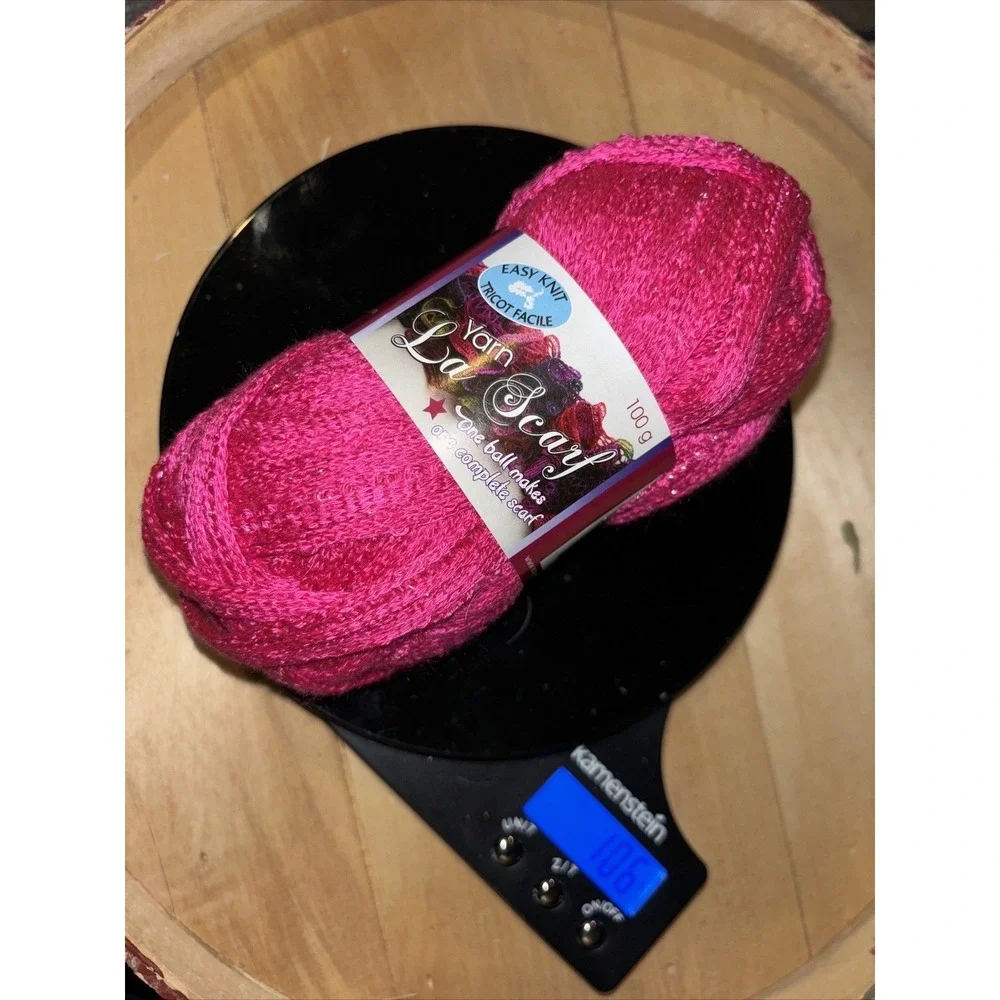 La Scarf yarn for boa scarf 97% acrylic/3%metallic 100gr Hot‎ Pink